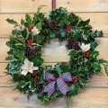 Wreath pic - Pine Cone &amp; Royal Stewart