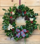 Wreath pic - Pine Cone &amp; Royal Stewart
