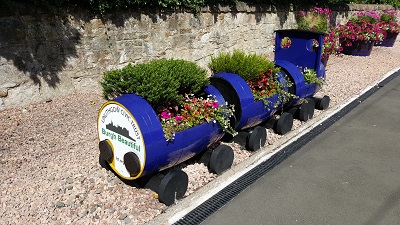 Train planter at the station