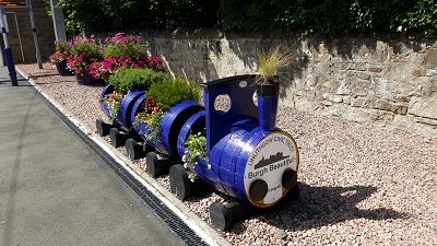 Train planter at the station